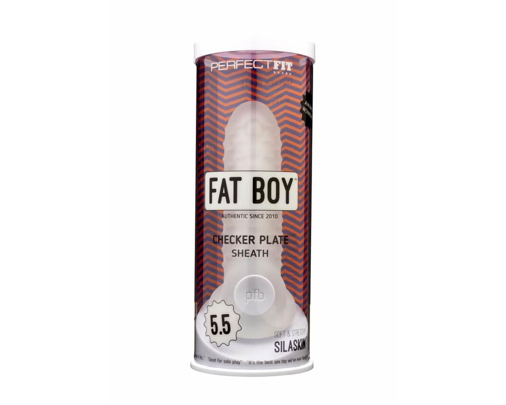 Fat Boy Checker Box - návlek na penis (15 cm) - mliečne biely