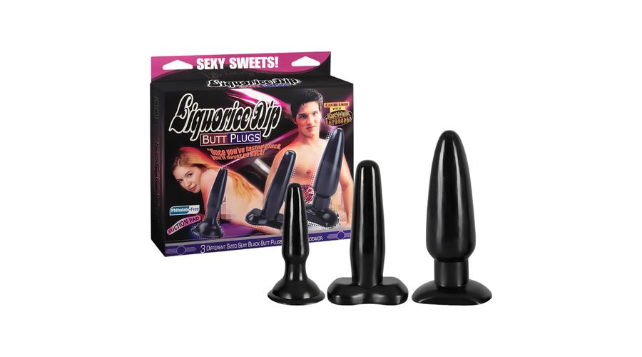 Obrázok Liguorice Dip Butt Plugs - sada análných kolíkov (3 dielna)