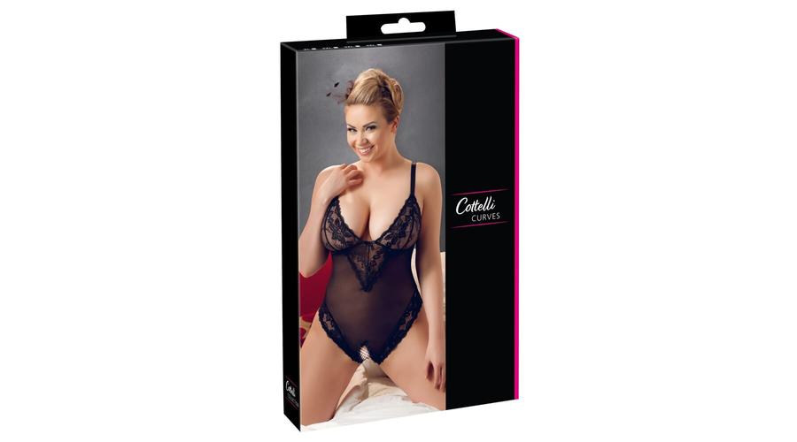 Obrázok Cottelli Plus Size - čipkované body (čierne)