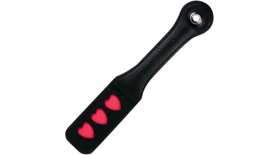 Obrázok SPORTSHEETS - LEATHER IMPRESSION PADDLE HEARTS