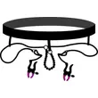 Obraz 6/6 - Bad Kitty - nohavičky s klipsami na klitoris fialovo-čierne (S-L)