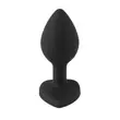Obraz 4/7 - You2Toys Silicone Butt Plug - análne dildo v tvare srdca s bielym kamienkom ( čierne)
