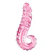 Obraz 4/6 - Icicles No. 24 - sklenené dildo s rebrovaným jazykom (ružové)