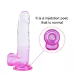 Obraz 5/7 - Sunfo - upínacie dildo s realistickými semenníkmi - 22 cm (priesvitné fialové)