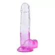 Obraz 1/7 - Sunfo - upínacie dildo s realistickými semenníkmi - 22 cm (priesvitné fialové)