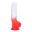 Obraz 1/5 - Sunfo - Realistic Suction Cup Dildo - 21cm (Transparent-Red)