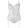 Obraz 5/6 - Cottelli Plus Size - Embroidered Corset Bodysuit (White)