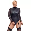 Obraz 2/8 - Cottelli Bondage Plus Size - čipkované body s rukávmi (čierne)