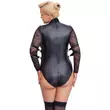 Obraz 5/8 - Cottelli Bondage Plus Size - čipkované body s rukávmi (čierne)