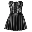 Obraz 5/6 - Noir - čipkované lesklé mini šaty (čierne)