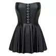 Obraz 6/8 - Cottelli - shiny mini dress with pleated skirt (black)