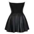 Obraz 7/8 - Cottelli - shiny mini dress with pleated skirt (black)