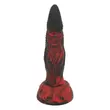 Obraz 2/6 - OgazR Hell Dong - drážkované dildo s lepiacimi vankúšikmi - 20 cm (čierno-červené)