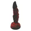 Obraz 3/6 - OgazR Hell Dong - drážkované dildo s lepiacimi vankúšikmi - 20 cm (čierno-červené)