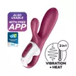 Obraz 1/9 - Satisfyer Hot Bunny - inteligentný, vyhrievací vibrátor s ramenom na klitoris (červený)
