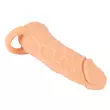 Obraz 2/9 - Prírodná koža - návlek na penis a vibrátor - 18 cm (prírodný)