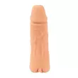 Obraz 6/9 - Prírodná koža - návlek na penis a vibrátor - 18 cm (prírodný)