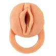 Obraz 7/9 - Prírodná koža - návlek na penis a vibrátor - 18 cm (prírodný)