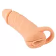 Obraz 1/9 - Prírodná koža - návlek na penis a vibrátor - 18 cm (prírodný)