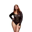 Obraz 1/2 - BACI Plus Size - čipkované body s dlhým rukávom - čierne (XL-XXL)