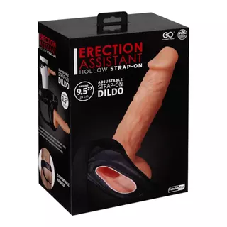 Excellent Power Erection Assistant Hollow Strap-On - duté pripínacie dildo (telová farba)