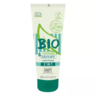 HOT Bio 2in1 - vegánsky lubrikant a masážný gél na báze vody (200ml)