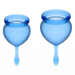 Satisfyer Feel Good - súprava menštruačných kalíškov (modrá) - 2ks