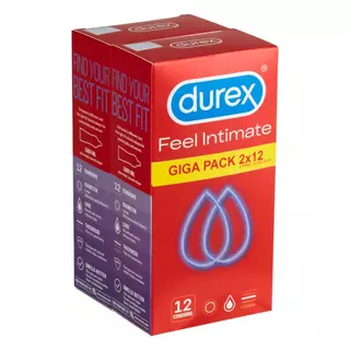 Durex Feel Intimate - balenie tenkostenných kondómov (2x12ks)