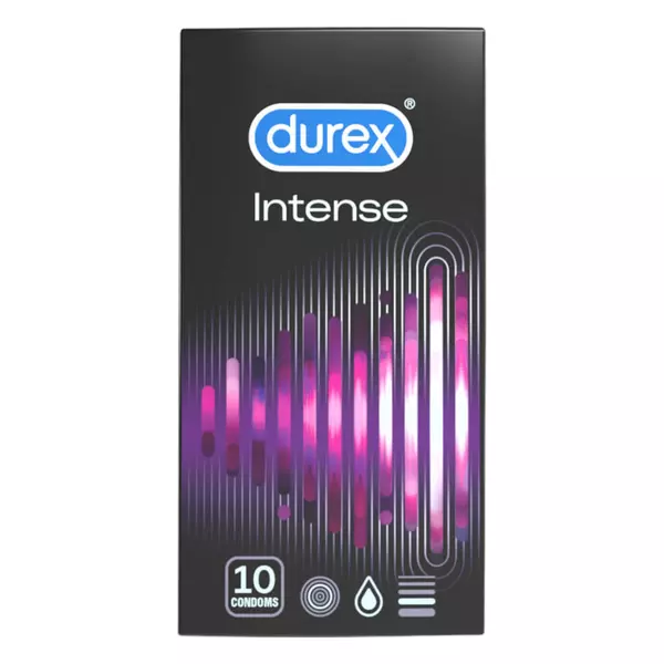 Durex Intense - vrúbkované a bodkované kondómy (10ks)