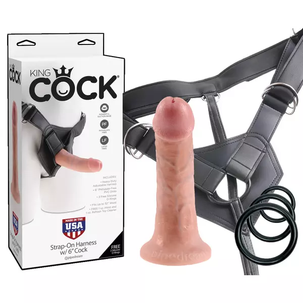 King Cock Strap-on 6 - pripínacie dildo - telová farba