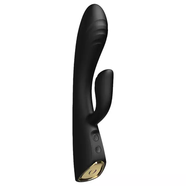 Dorcel Flexi Rabbit - nabíjací, vyhrievací vibrátor s ramenom na klitoris (čierny)