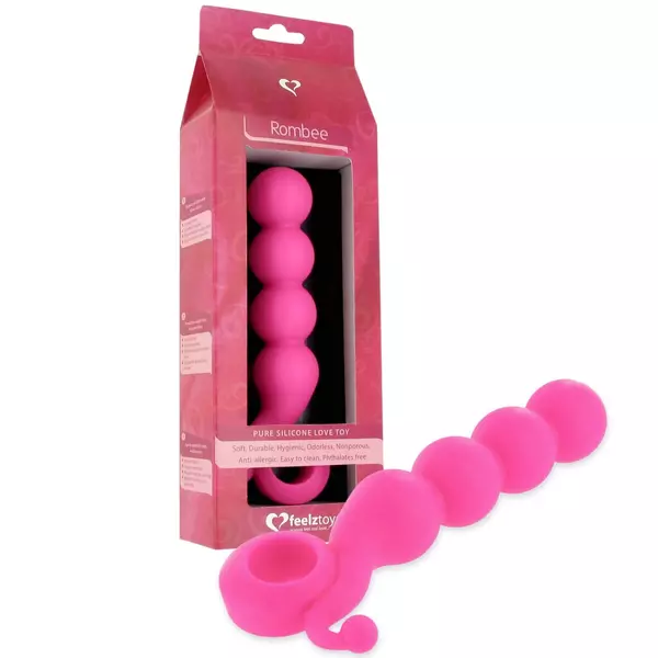 FEELZTOYS Rombee - 4 guľôčkové análne tyčinkové dildo (ružové)
